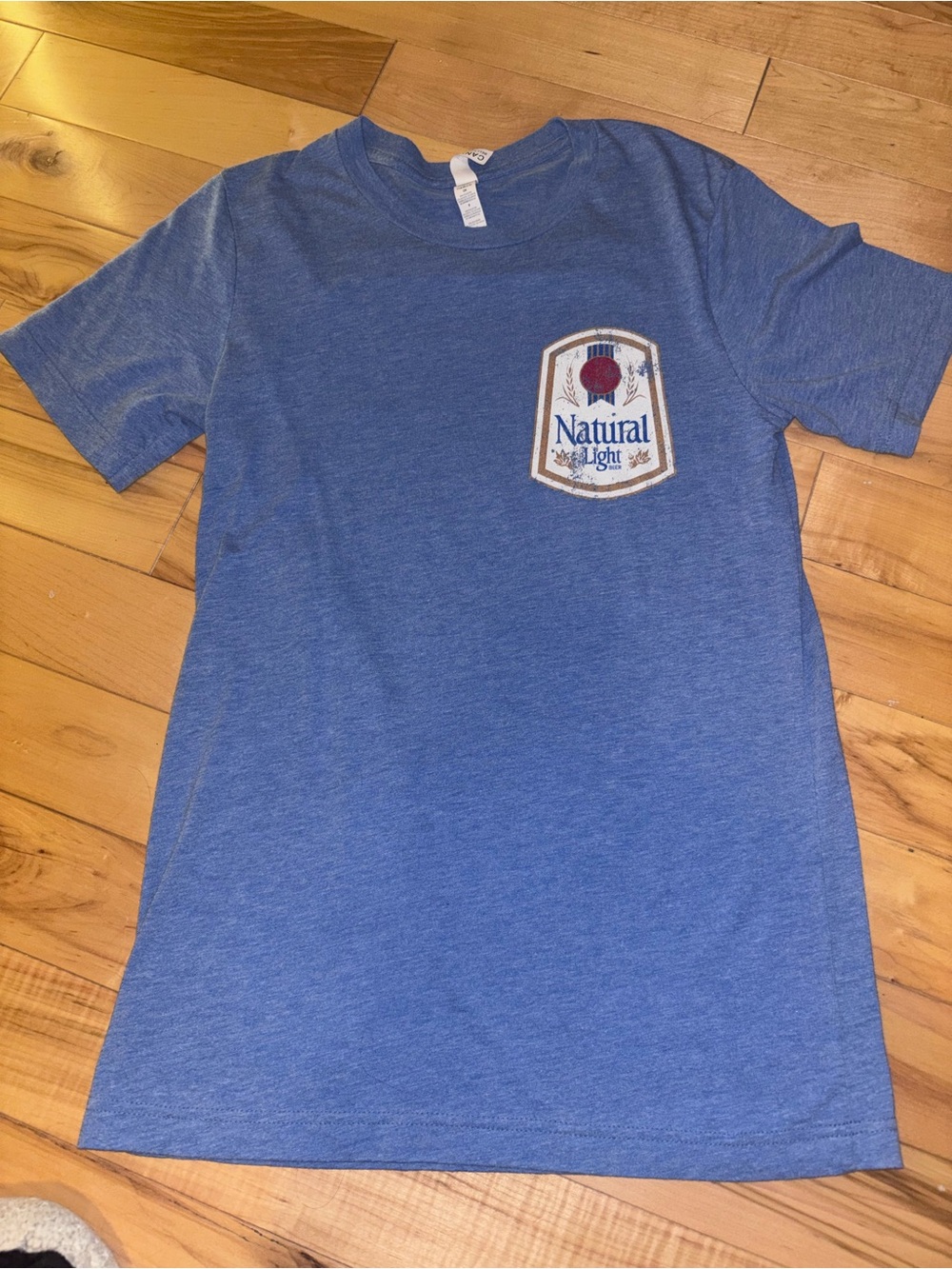 Women’s Buckle Canvas Natural Light Beer Blue Logo Graphic T Shirt